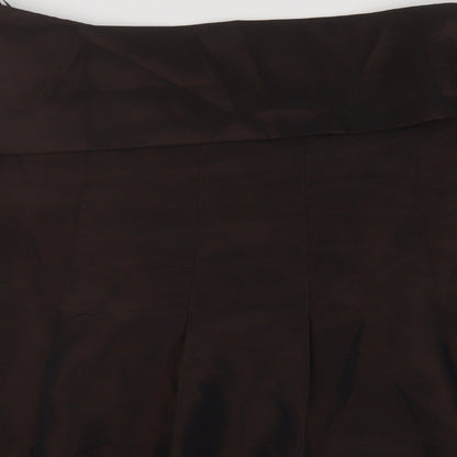 Per Una Womens Brown Polyester A-Line Skirt Size 18 Zip