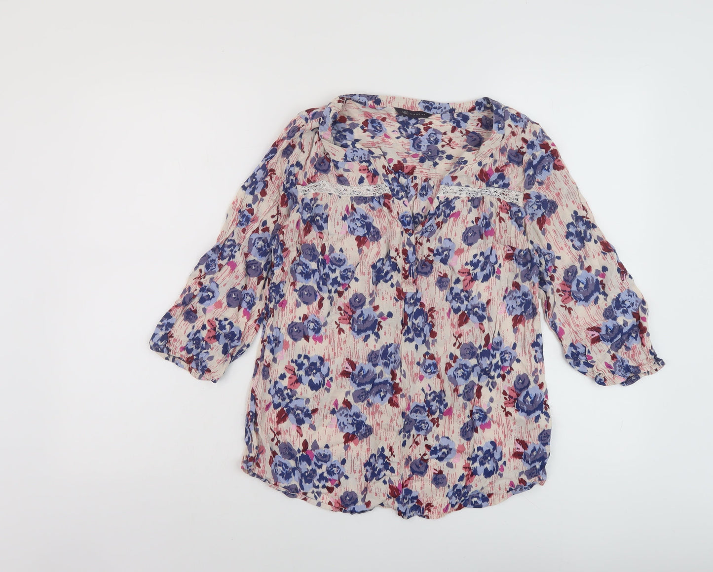 Womens UK Size 12 Marks and Spencer Multicoloured Basic Blouse