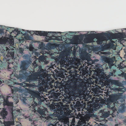 Autograph Womens Multicoloured Geometric Viscose A-Line Skirt Size 14 Zip