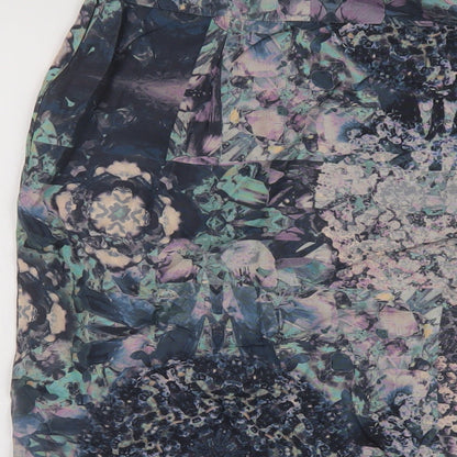 Autograph Womens Multicoloured Geometric Viscose A-Line Skirt Size 14 Zip