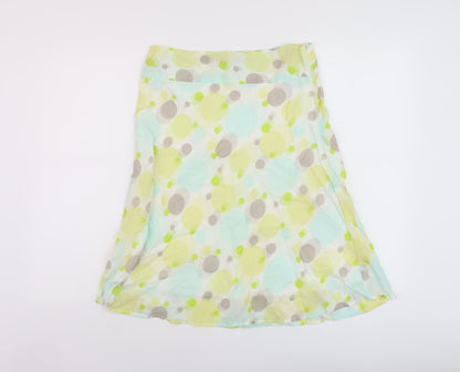 Great Plains Womens Yellow Geometric Cotton A-Line Skirt Size 10 Zip