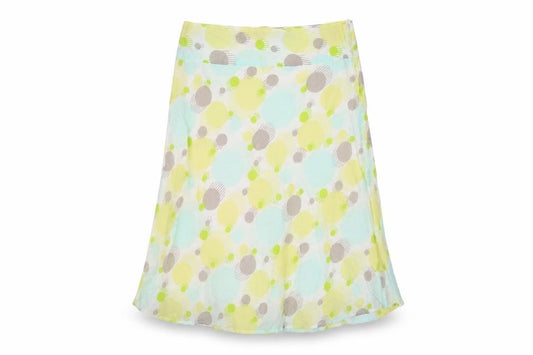 Great Plains Womens Yellow Geometric Cotton A-Line Skirt Size 10 Zip