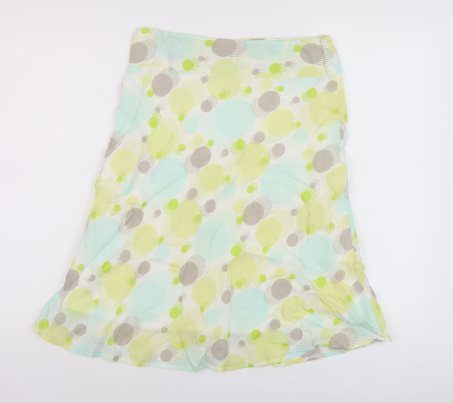 Great Plains Womens Yellow Geometric Cotton A-Line Skirt Size 10 Zip