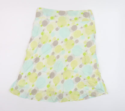 Great Plains Womens Yellow Geometric Cotton A-Line Skirt Size 10 Zip