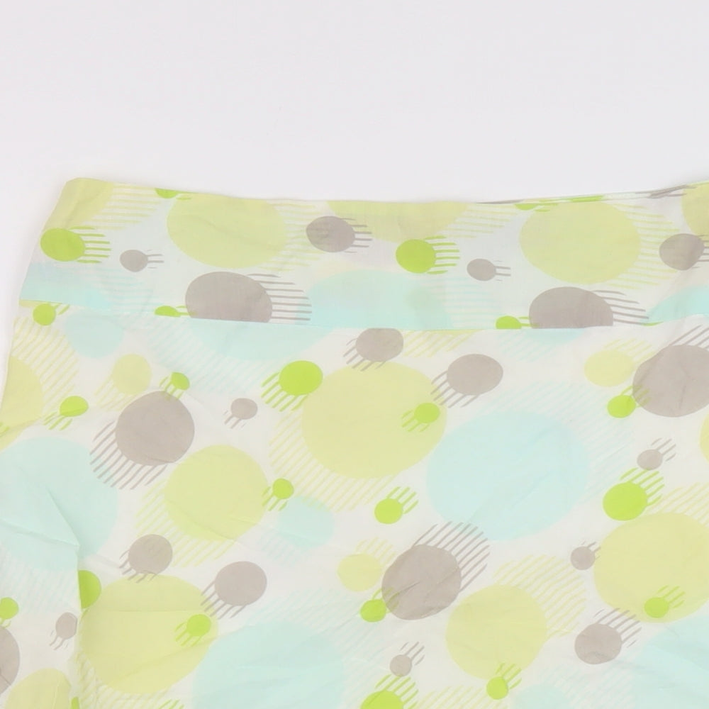 Great Plains Womens Yellow Geometric Cotton A-Line Skirt Size 10 Zip