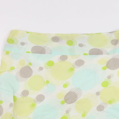 Great Plains Womens Yellow Geometric Cotton A-Line Skirt Size 10 Zip