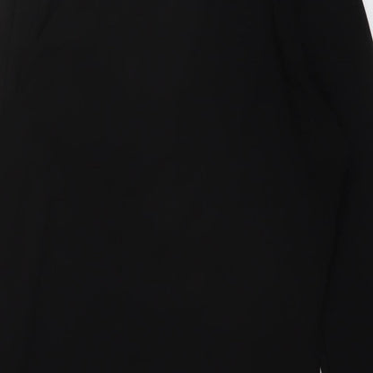 H&M Womens Black Polyester Bodycon Size M Collared Button