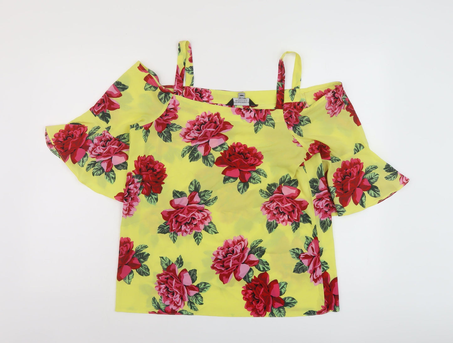 Womens UK Size 10 Dorothy Perkins Yellow Basic Blouse