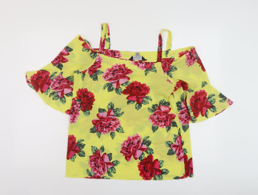 Womens UK Size 10 Dorothy Perkins Yellow Basic Blouse