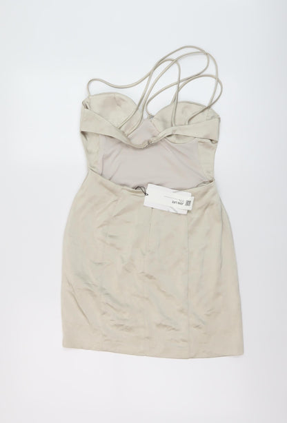 Zara Womens Gold Polyester Mini Size S Sweetheart Zip
