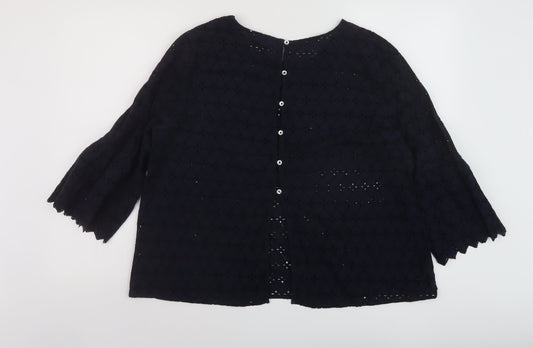 Womens UK Size 16 Springfield Blue Basic Blouse