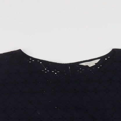 Womens UK Size 16 Springfield Blue Basic Blouse