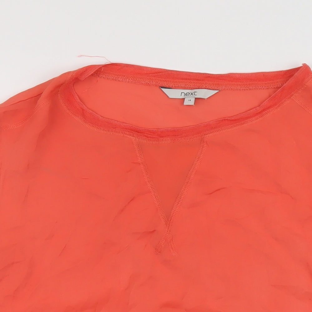 Womens UK Size 14 NEXT Orange Basic Tank