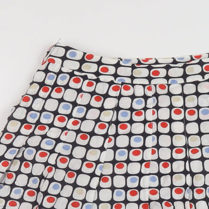 Hpobbs Womens Multicoloured Geometric Cotton A-Line Skirt Size 8 Zip