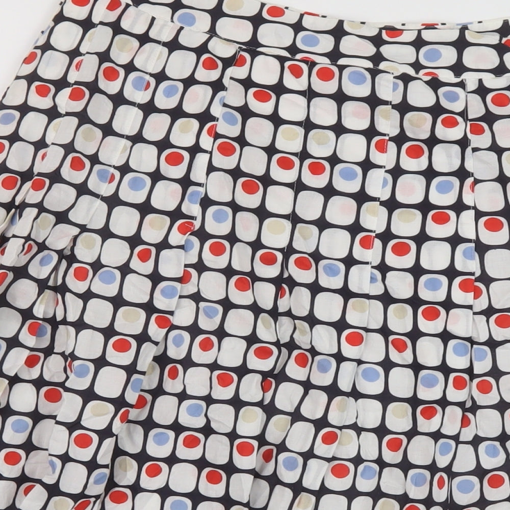Hpobbs Womens Multicoloured Geometric Cotton A-Line Skirt Size 8 Zip