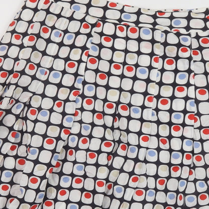 Hpobbs Womens Multicoloured Geometric Cotton A-Line Skirt Size 8 Zip