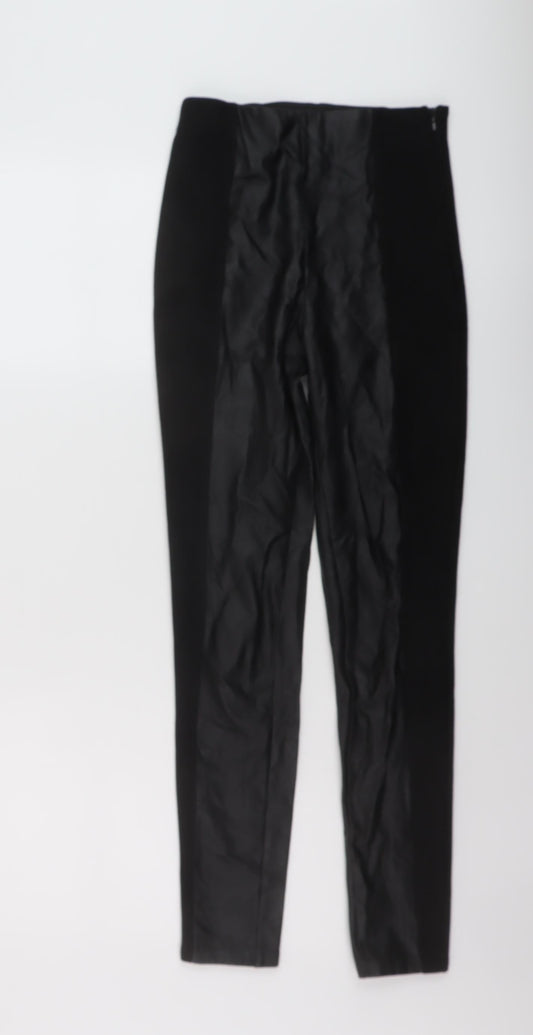 Stradivarius Womens Black Polyester Jegging Trousers Size XS L27 in Regular Zip