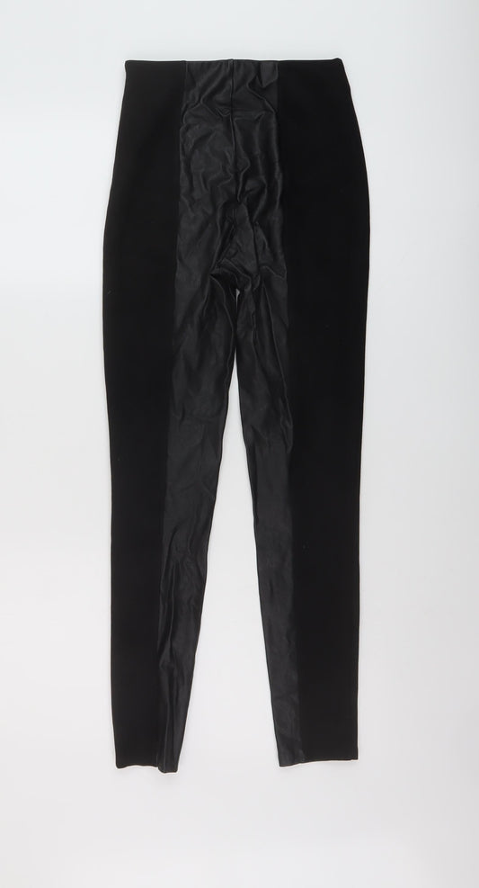 Stradivarius Womens Black Polyester Jegging Trousers Size XS L27 in Regular Zip