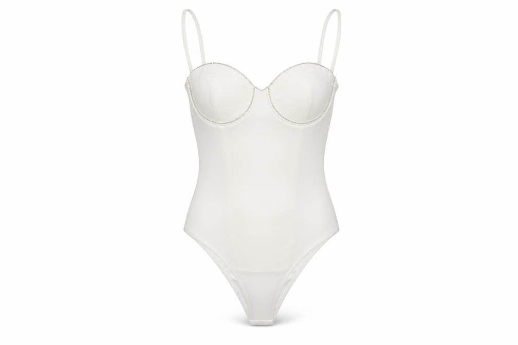 Womens UK Size M Zara One-Piece Ivory Bodysuit