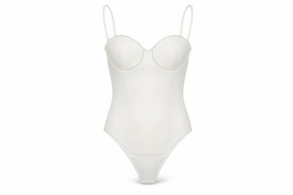 Womens UK Size M Zara One-Piece Ivory Bodysuit