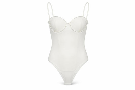 Womens UK Size M Zara One-Piece Ivory Bodysuit