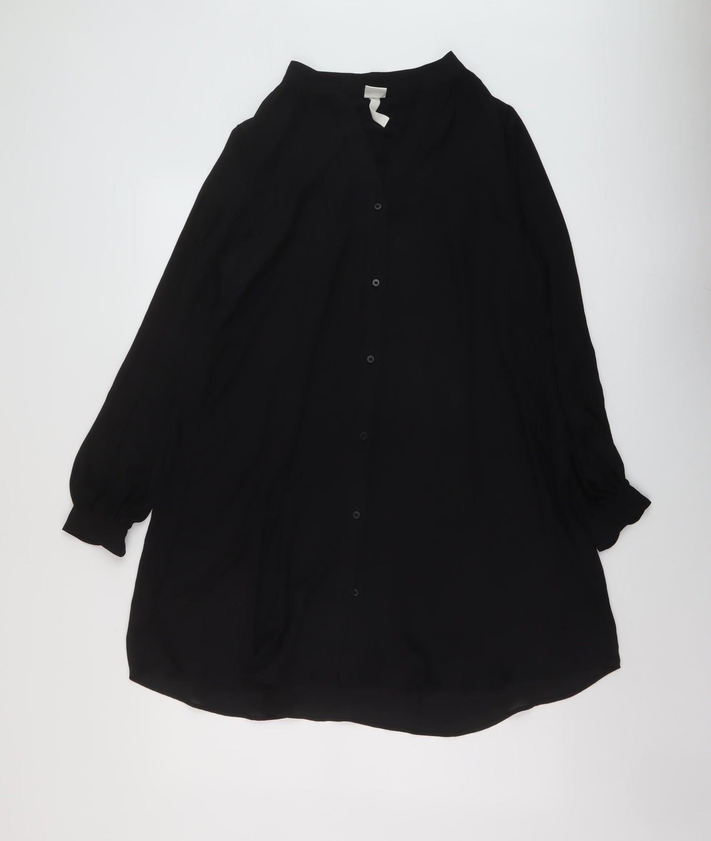 Womens UK Size 10 h7M Black Tunic Blouse