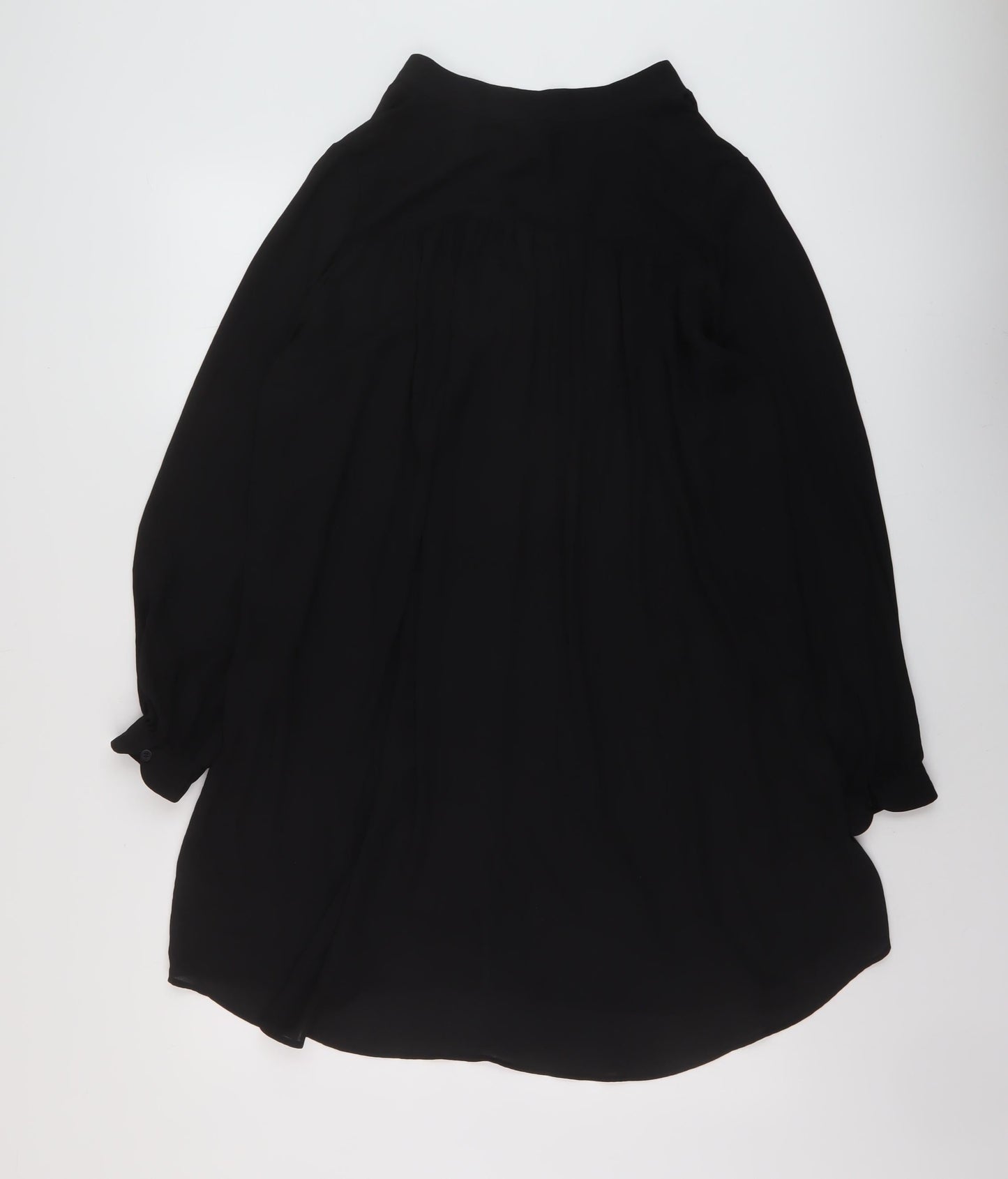 Womens UK Size 10 h7M Black Tunic Blouse