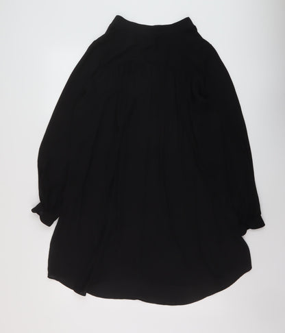 Womens UK Size 10 h7M Black Tunic Blouse