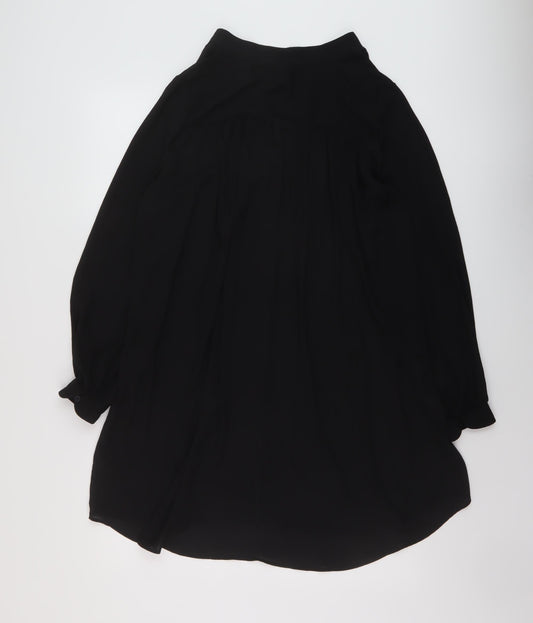 Womens UK Size 10 h7M Black Tunic Blouse