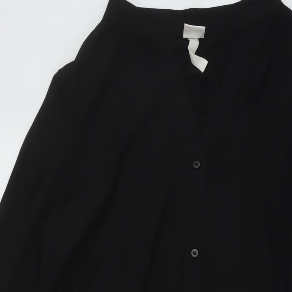 Womens UK Size 10 h7M Black Tunic Blouse