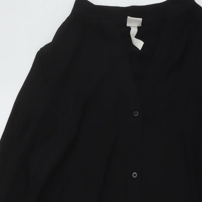 Womens UK Size 10 h7M Black Tunic Blouse
