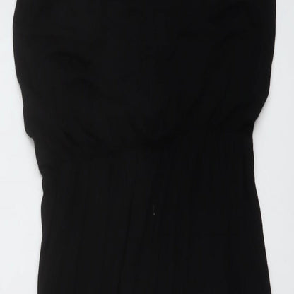 Boohoo Womens Black Viscose A-Line Size 8 Round Neck Pullover