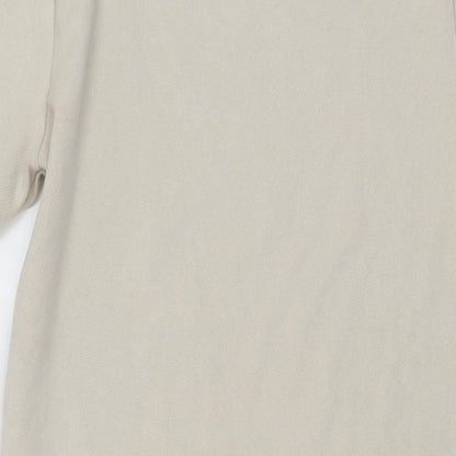 Zara Womens Beige Polyester A-Line Size M Round Neck Pullover