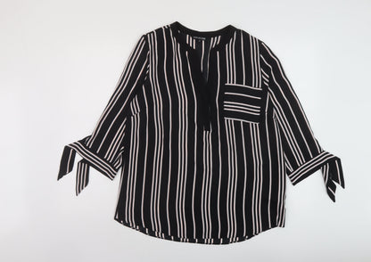 Womens UK Size 14 Debenhams Black Basic Blouse