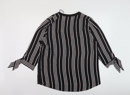 Womens UK Size 14 Debenhams Black Basic Blouse