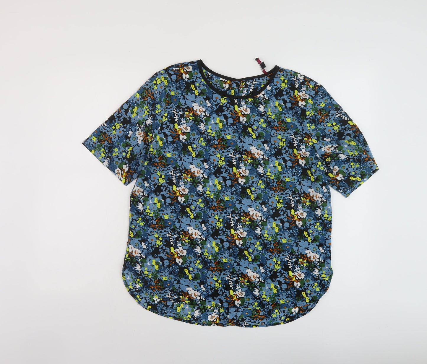 Womens UK Size 12 Therapy Blue Basic T-Shirt