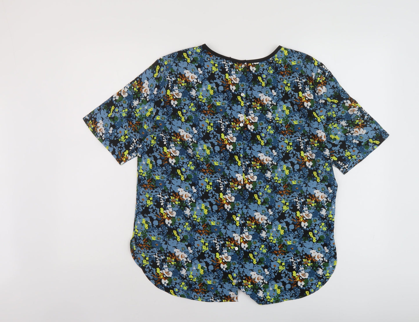 Womens UK Size 12 Therapy Blue Basic T-Shirt