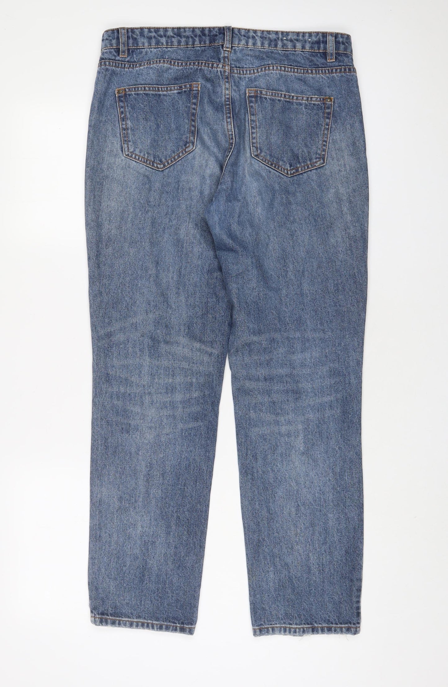 Labdip Womens Blue Cotton Straight Jeans Size 29 in L28 in Regular Zip