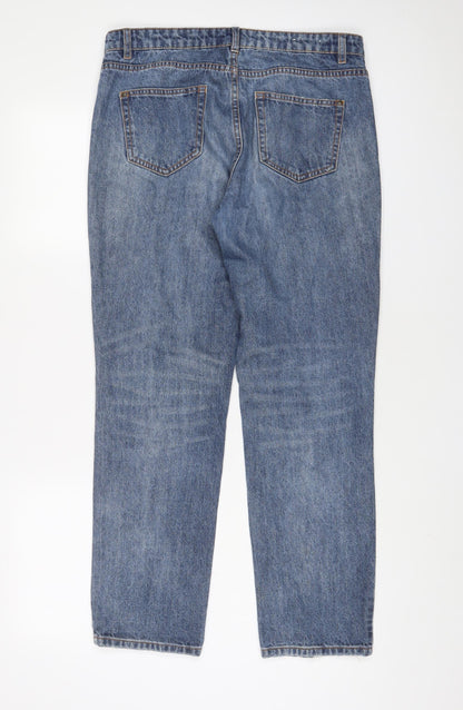 Labdip Womens Blue Cotton Straight Jeans Size 29 in L28 in Regular Zip
