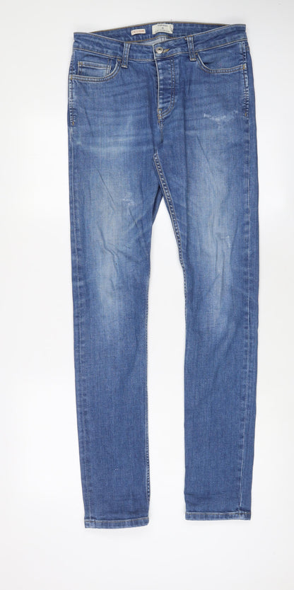 Mens UK Size 30 in Topman Regular Fit Skinny Blue Jeans