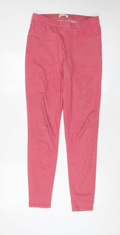 Womens UK Size 12 Marks and Spencer Regular Fit Jegging Pink Jeans