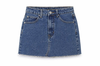 Womens UK Size 4 Boohoo A-Line Denim Skirt