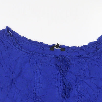 Womens UK Size 14 New Look Blue Basic T-Shirt
