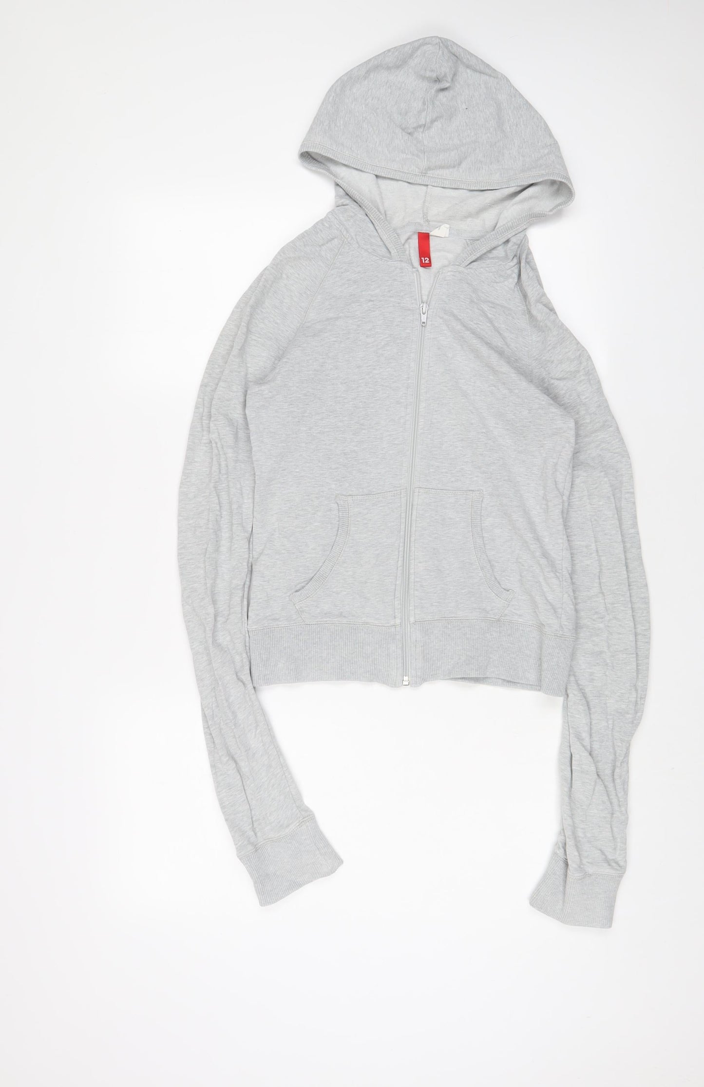 Womens UK Size 12 H&M Grey Full Zip Hoodie
