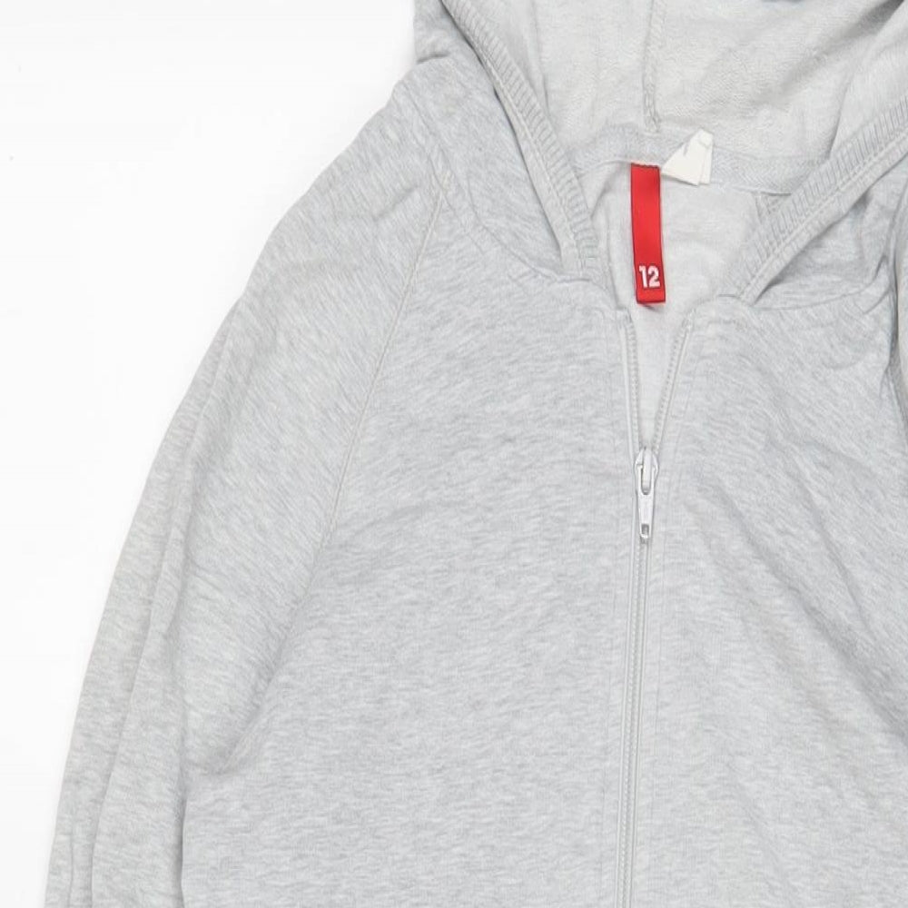Womens UK Size 12 H&M Grey Full Zip Hoodie