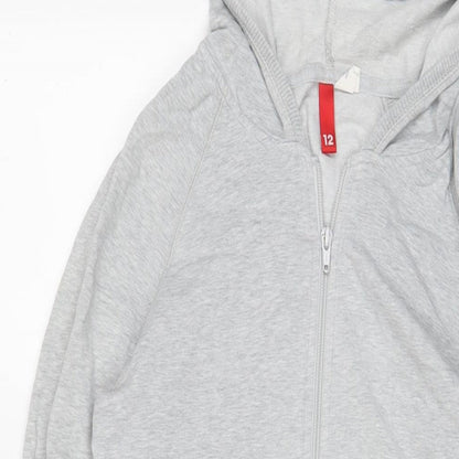 Womens UK Size 12 H&M Grey Full Zip Hoodie