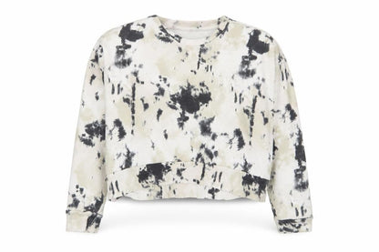 Zara Womens Beige Geometric Cotton Pullover Sweatshirt Size M Pullover