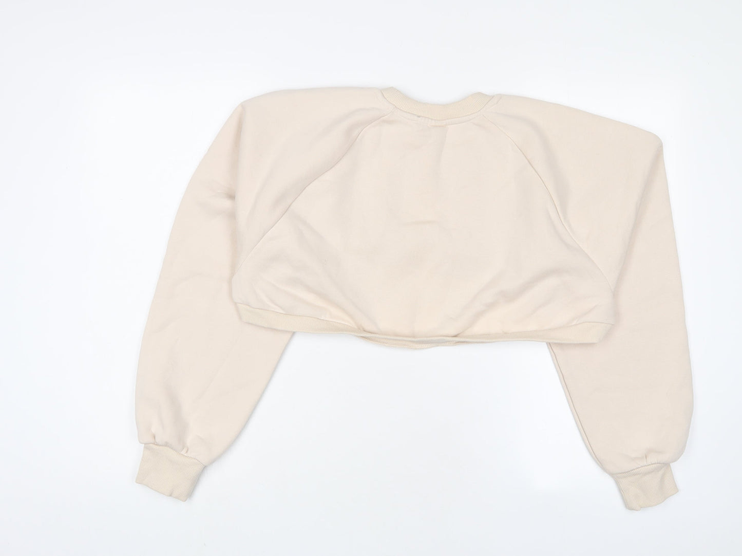 H&M Womens Pink Cotton Pullover Sweatshirt Size L Pullover - Cropped