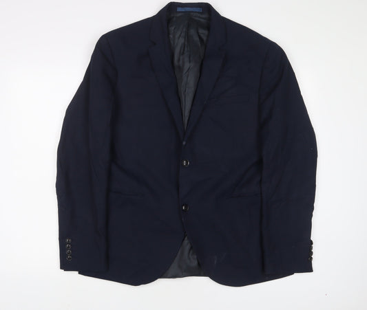 Mens UK Size 42 Topman Regular Blue Suit Jacket