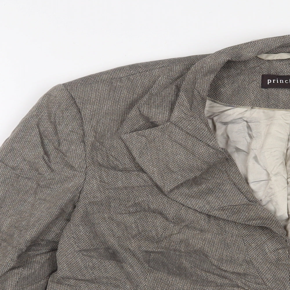 Principles Womens Brown Jacket Blazer Size 12 Hook & Eye